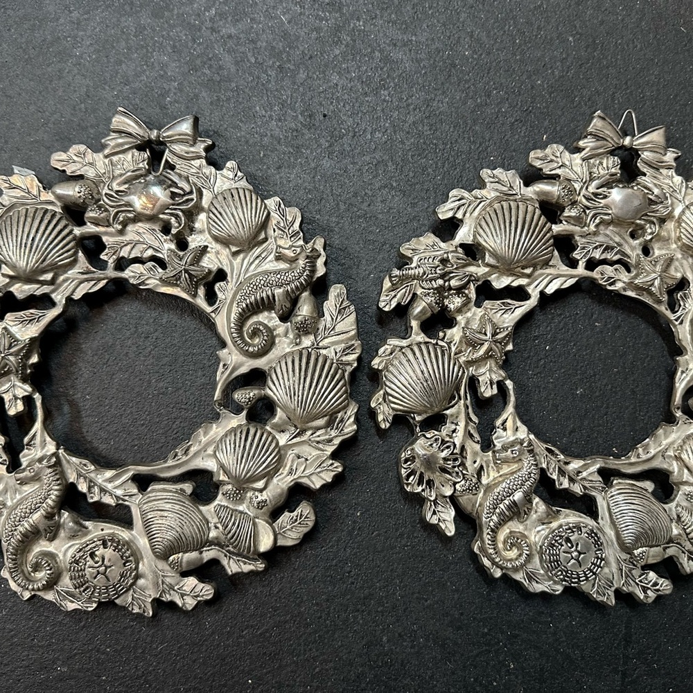 Sea Life Pewter Christmas Wreaths